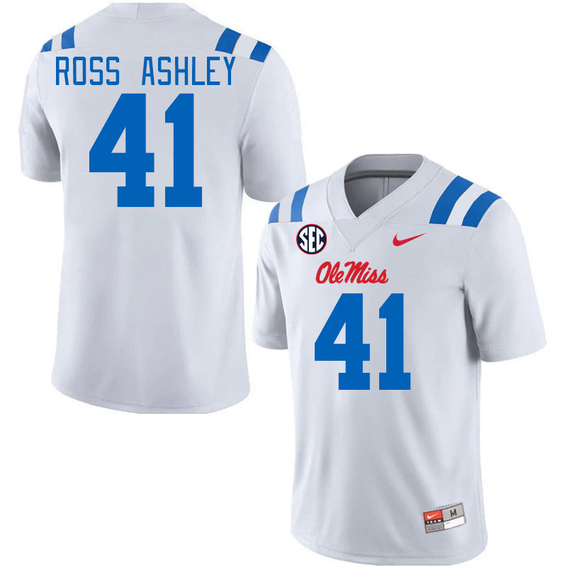 Men #41 John Ross Ashley Ole Miss Rebels 2024 New Uniforms College Football Jerseys Stitched-White